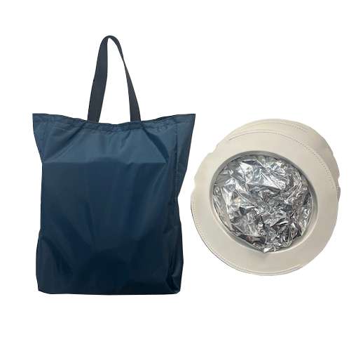 Dry flush refill cartridges with carrying bag.