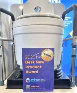 ATSA 2025 best new product award for portable home care toilets.
